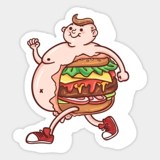 Burger Man Sticker